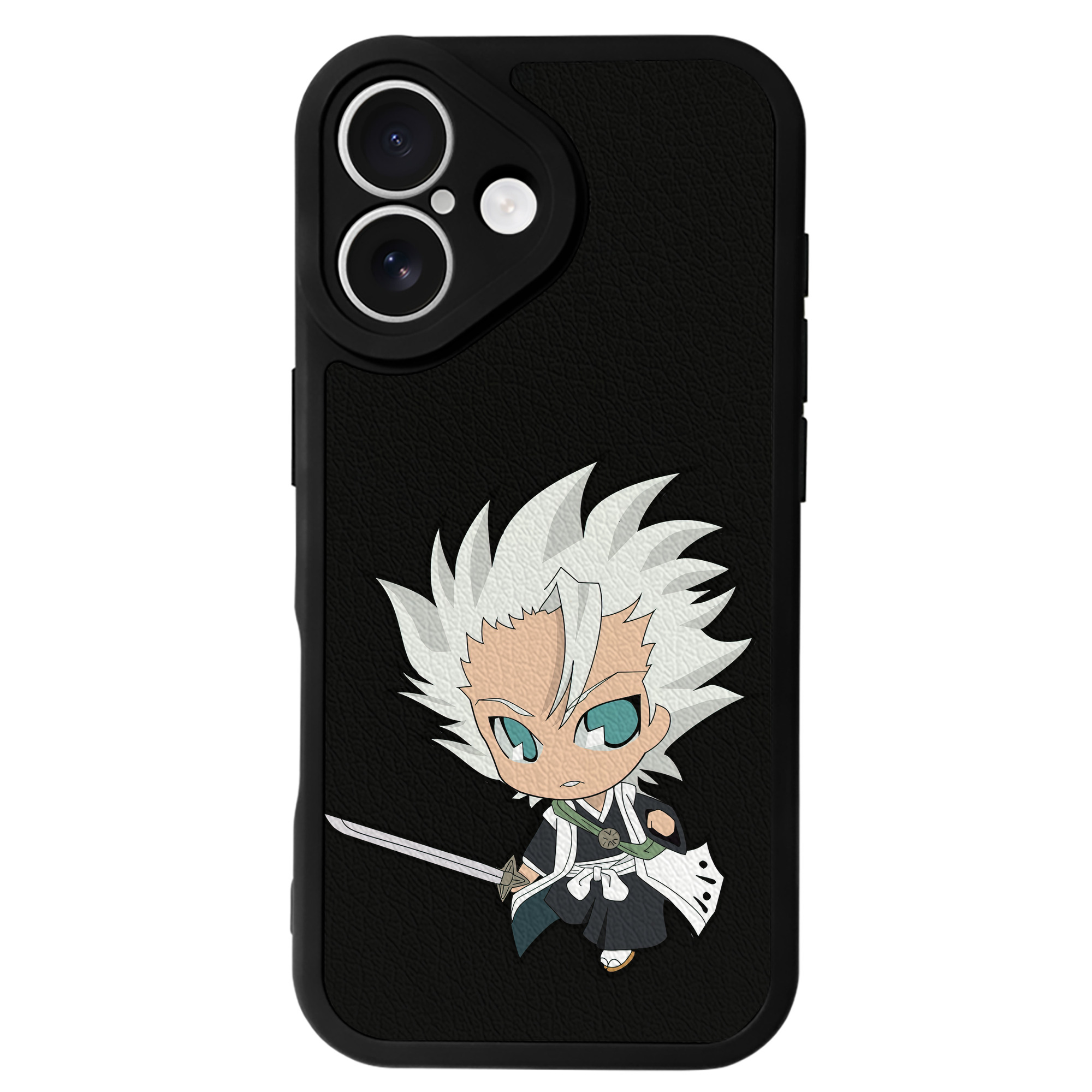（画像用） ブリーチ 日番谷冬獅郎（ひつがや とうしろう） BLEACH Hitsugaya Toushirou 【iPhone 16シリーズ対応】シリコンスマホケース（レザー調） 材質：シリコン